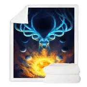 Celestial Sun Moons God Deer Throw Blanket
