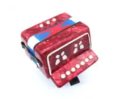 Kids Button Accordion Red Shell Finish Bass Treble MA218-RED