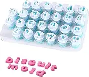 Alphabet Cookie Cutters | Alphabet Letter Numbers Cookie Stamp Impress Cookie Mold - Fondant Letter Stamp, Symbol Cut Outs Molds Upper Or Lower Case Letter Stamps for Cake Chocolate