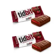 2PCS Ukrainian Sweets ROSHEN Candy Milk Chocolate Bars TIDBIT Cherry Brownie