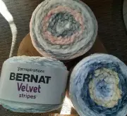 Lot Of Three Yarnspirations Bernat Velvet Stripes Light Pastel Cakes