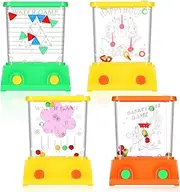 4 Pieces Handheld Water Game Arcade Water Ring Water Tables for Beach Toys Party Favor Fish Rings Fun Game for Different Ages Basketball Fun Gifts for Men Retro Pastime, Without Water (Classic Style)