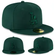 New Era Los Angeles Dodgers 5950 Fitted Hat MLB League Basic Dark Green Cap