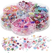 Healeved Loose Sequins: Glitter Sequins for Crafts Multi-Color Iridescent Sequin Beads for DIY Projects Nail Art Clothing Embellishments