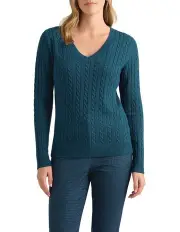 [David Lawrence] Everyday Cable Knit in Peacock