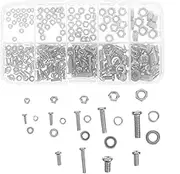 GANAZONO Assorted Machine Screws Nuts Washers Alloy Cross Flat-Head Bolts for Quick Assembly Secure Connection