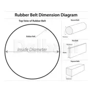 116mm Diameter 2.5mm Square Belt for VCR Cassette Tape Deck Arduino Gear Motor