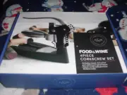 New Food & Wine Brand 4 Pc, Wine Foil Cutter And Corkscrew Press Set