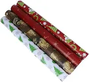 Amosfun 10pcs Present Wrapper Paper Wrapping Merry DIY Christmas Crafts Snowflake Christmas Wraps Packaging Handmade Christmas Wall Stickers Book Cover