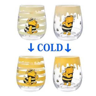 現貨 日本 迪士尼 小熊維尼 POOH 蜜蜂 蜂蜜 冷感玻璃杯 杯子 水杯 變色杯子