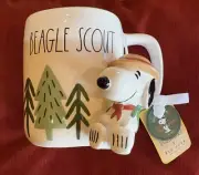 Rae Dunn Peanuts Snoopy Beagle Scout 50th Anniversary Double Sided 20 oz Mug
