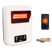 Dr Infrared Heater Electric Compact Space Heater 1500W Timer White W/ Remote