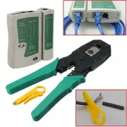 RJ45 RJ11 RJ12 CAT5 LAN Network Cable Tester Crimper Stripper Punch Tool Kit New