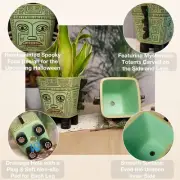 Ghost Face Planter Pots for Indoor Plants, 6 Inch Plant Pot with Drainage, So...