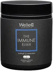 WelleCo The Immune Elixir Immune Support Supplement with Vitamin C, Zinc, Elderberry, Astragalus, B Vitamins & Reishi Mushroom for Immunity, Fatigue, Overall Wellness, Gluten Free & Vegan, 60 Capsules