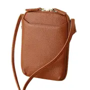 Small Crossbody Cell Phone Purse for Women, Mini Messenger Shoulder Handbag Wallet with Credit Card Slots - Brown