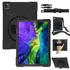 Heavy Duty iPad Pro 12.9 4th 2020 Case with 360 Degree Swivel Stand & Hand Strap