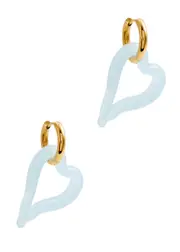 Sandralexandra Heart Of Glass 18kt Gold-plated Hoop Earrings, Blue