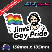 Jim's Gay Pride Sticker Decal Funny 4x4 4WD Ute Tradie Car Aussie Pet