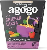 Agogo Chicken Laksa, 55g - Carton of 6. Easy to Make, Instant Laksa with Rice Noodles Meal - 100% Natural, Gluten Free, Low Fat Meals - No Added Nasties Like MSG or Artificial Flavours