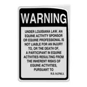 Vertical Vinyl Stickers Sign Louisiana Law Equine Activist Not Liable For Injury