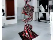 Original Abstract Metal Sculpture, "Fire N Gold" by Nicholas Turner