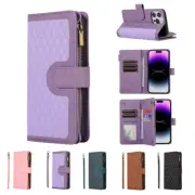 For Oneplus 11R 11 Nord N300 10Pro N20 Luxury Zip Leather Card Case+Longer Strap
