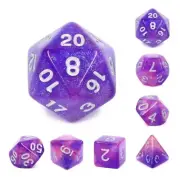 Galactic Dice Acrylic HD Dice Sets - Royal Aurora (Pink & Purple Sparkle) Set of