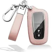Powerful for Toyota Key Fob Cover Car Key Fob Protector Key Holder Case with Keychain Leather Lanyard 2/3 Buttons for Camry RAV4 Highlander Avalon C-HR Prius Corolla GT86