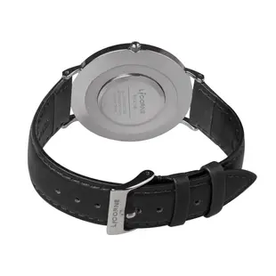 LICORNE 力抗錶 極簡主義銀框紳士手錶-白x黑/41mm