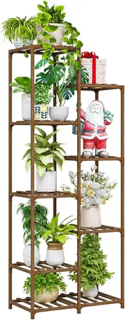 Tall Plant Stand 9 Pots Indoor Outdoor Corner Shelf
