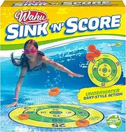 Wahu Sink N Score Pool Toy – Underwater Dart Game with Target Mat & 6 Dive Pucks | Bright Colours for Pool Parties & Kids Swimming Fun | Ages 5+