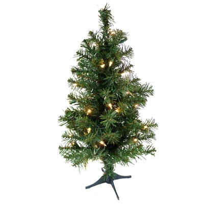 2 FT PRE-LIT CHRISTMAS TREE with 35 CLEAR LIGHTS and 72 TIPS!