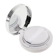 BAOBLADE Empty Luxurious Portable Make-up Powder Cream Container Air Cushion Puff Case with Powder Puff and Mirror Foundation BB Cream Box Black White Pink Gold Edge - White, as described