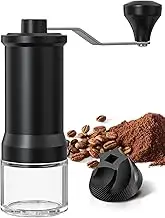 M l Coffee Bean Grinder Capacity 25g with Ceramic Conical Burr 30 Coarsen Settings Portable Travel Espresso Coffee Hand Grinder with Hand Crank Cleaning Brush Black KMDJ-D