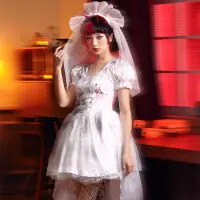 在飛比找蝦皮商城精選優惠-萬聖節服裝 吸血鬼魅白色鬼新娘派對血跡裝 藝術寫真cos服裝