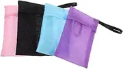 HONMEET Nylon Soap Bag Set 4 Pack for Shower Soap Wrapping Shampoo Bar Bag Hangable Pouch