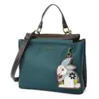 NEW Chala Satchel Crossbody Tote Turquoise Blue Vegan RABBIT BUNNY Coin Purse