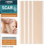 10 Tablets Silicone Scar Tape, Professional Scar Tape, Silicone Scar Sheets, For Keloid, C-Section, Post-Surgical And Acne Scar Treatment, Reusable (4Cmx15Cm)
