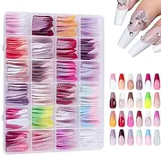 French False Nails,French Stick on False Nails - Detachable Artificial French Press on Nails for Women, Friends, Family