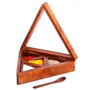 Wooden Spice Box With 4 Containers and Spoon for kitchen drawer organizer