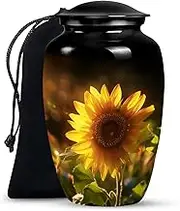 Flower Decorative Urn for Adult Male & Female - Adult Urns for Human Ashes Women & Men - Holds Upto 200 Cubic Inches - Large Funeral Cremation Urns (Size - 10 Inch)