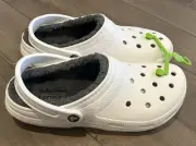 M10/W12 Crocs Classic Lined Clog - White Grey Brand New Men’s 10 Women’s 12