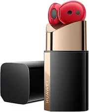 [HUAWEI] FreeBuds Lipstick, Wireless Bluetooth Open-fit Earphones with Active Noise Cancellation 2.0, Stainless Steel Charging Case, High-Res Sound, Triple-Mic, Dual-Device Connection, Red