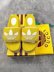 Authentic Gucci GG/Adidas Yellow Mens Platform Sandal/Slide US10.5 EU44 GUCCI 10