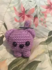 Hand Crocheted Cat Cube Pink And Blue
