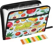 Custom Expanding File Folders 13 Pockets A4 Letter Size Personalized Pocket Accordion File Organizer with Zipper Closure for Document Storage Fruit Pattern Personalized Berry carpeta de