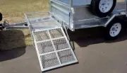 Trailer Drawbar Lawnmower Pad with Drop Down Ramp 640W x 1100L
