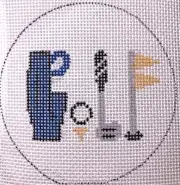 Golf Ornament Hand Painted Needlepoint Canvas