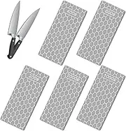 5Pcs Diamond Sharpening Stone Set Honeycomb Surface Diamond Sharpening Plate Wear Resistant Square Diamond Cutter Sharpener Coarse and Fine Sharpener 200/400/600/1000/2000 Grit for Cutter